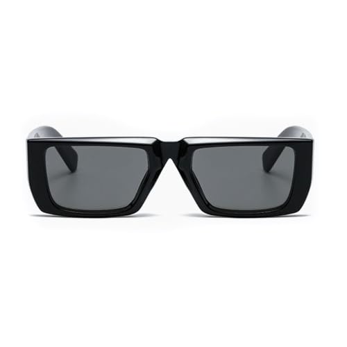 Street Knitted Original Designer Classic Rectangular Frame Trendy Cool Dark Black UV400 Protection Thick Sunglasses for Men Women 90’s Hip Hop Retro Shades Square Unisex Polarized Sunnies Sunglasses3