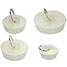 4 Sizes White Drain Stopper, Rubber Sink Stopper Plug with Hanging Ring for Bathtub Kitchen and Bathroom
