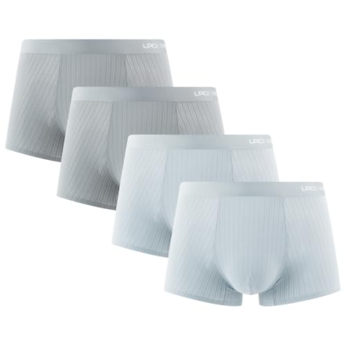 Men's Ice Silk Boxer Briefs – Lightweight, Breathable, Seamless, Mid-Rise, Stretch Underwear E3083