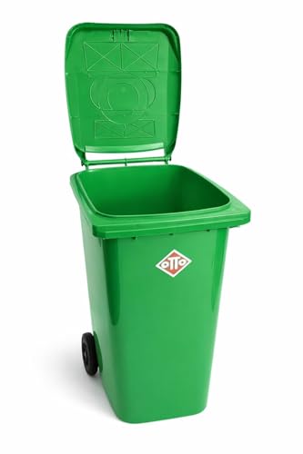 Image of OTTO Plastic Manual-Lift Garbage Waste Dustbin with Wheels 240 Ltr Green