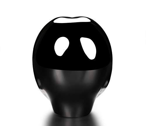 Skullis 2.0" Black Obsidian Star Being Female Alien Crystal Skull Companion With Labradorite Eyes, Hand Carved Gemstone Fine Art Sculpture, Reiki Healing Stone Statue #TOP5