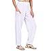 Produktbild Lofbaz Damen Haremshose Yogahose Sommerhose Hippie Pumphose Kleidung mit gesmoktem Bund einfarbig Weiß L