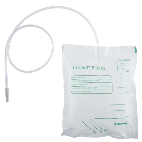 B. Braun Urimed B'Bags - Sacchetto per urina e secreta senza scarico valvola anti-reflusso, 2000 ml, non sterile, 90 cm