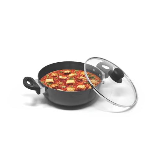 Image of Signoraware Opulent Non Stick Kadhai 22cm | Non-Stick Coating Allows Oil Saving | Heat-Resistant Grip | Gas & Induction Compatible | Perfect for Deep Frying, Sauteing & Stir-Frying (2 LTR | Steel)