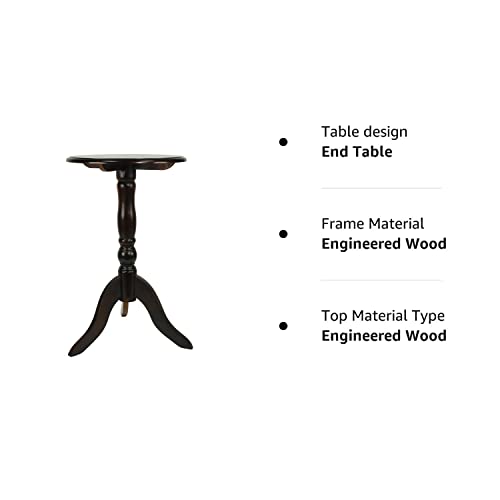 Decor Therapy Simplify Round Pedestal Accent Side Table, 15" X 15" X 24", Aged Cherry #TOP4