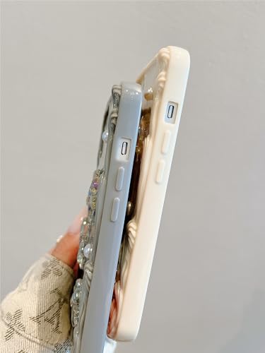 Coque silicone iPhone 15 Pro antichoc à nœud 3D et paillettes - 4
