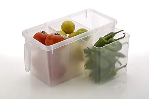 Image of Attro Air Tight Food and Storage Container 3 Detachable Small Storage Boxes with 1 lid Used to Store 3 diffrent Food Items in a 1 Box BPA Free, Food Grade,Freezer Safe, 5000ml-White