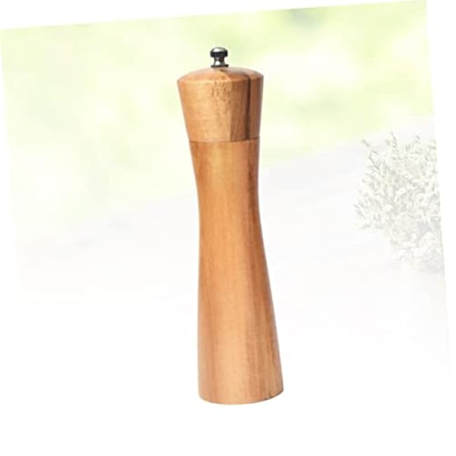 PRETYZOOM Wooden Pepper Mill with Ceramic Grinder Manual Spice Grinding Tool for Fresh Seasoning and Cooking Easy to Clean Eco-friendly Kitchen Essential