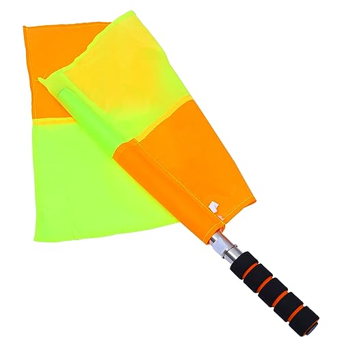 INOOMP 1pc Trial Flag Referee Flags for Football Hockey Sports Games Lightweight Stainless Steel Pole and Sponge Handle Pad