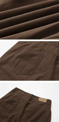 Men's Denim Pants Solid Color Straight Trousers Wide Leg Loose Bottom Streetwear Jeans3