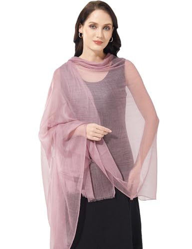 RYYOYY Buttery-soft Cashmere Wrap Lightweight Scarf Shawl Travel Stole for Wayfarer Extra Large 75x35 (Shiruko)