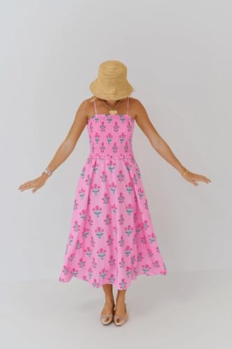 Image of Women Y2k Boho Maxi Dress Tie Shoulder Backless Strappy Tiered Flowy Dress 2024 Summer Floral Beach Sundress