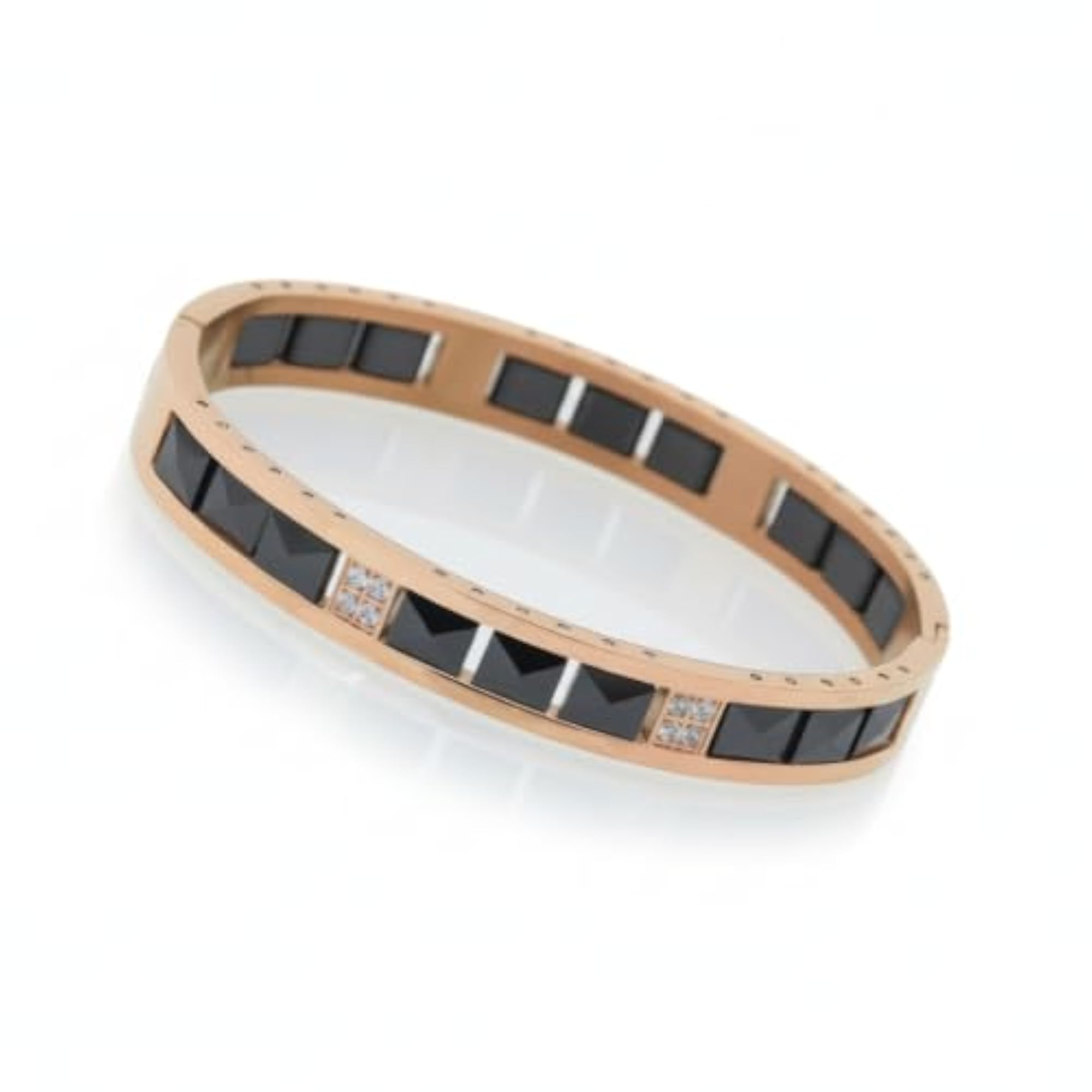 Rose Gold Color Ceramic & Steel Kada for Men, Stylish Design
