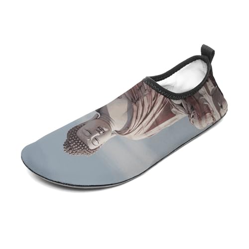 Water Shoes for Women Men White Buddha Statue Water Sports Shoes Slip-on Breathable Lightweight Athletic Aqua Sock