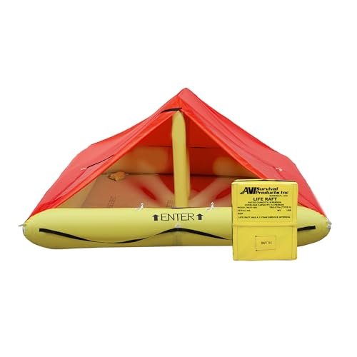 TSO Bote salva-vidas para 8 pessoas com kit de equipamento de sobrevivência FAR 121