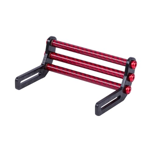 LCG Bumper Carbon Fiber Front Bumper Optimum Approach Angle for 1/10 RC Crawler SCX10 TRX4 Dodge Power Wagon Cab Cliffhanger (Red)