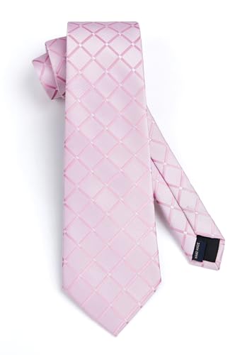 Image of HISDERN Mens Ties Solid Color Tie and Pocket Square Set Classic Woven Formal Neckties & Handkerchief Wedding Party