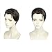 QWIFCMJF Detroit: Become Human Connor Cosplay Wig Role Play Hair Slicked-Back Synthetic Short Hair Costume Cosplay Props + Wig Cap