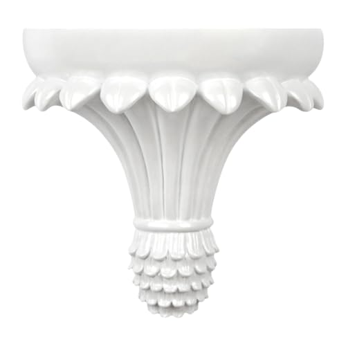 Étagère murale décorative en résine raffinée, grand modèle blanc de style rétro - 2