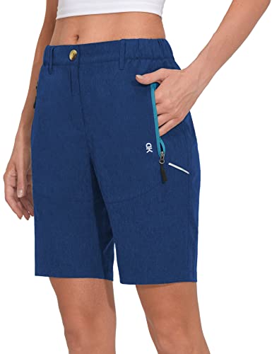 Little Donkey Andy Women's 9 Inches Shorts for Hiking Golf Travel Lightweight Quick Dry Blue Heather XL