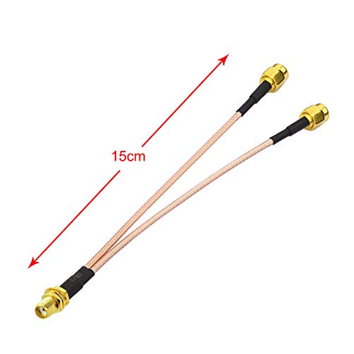 image for Bingfu 4G LTE Antenna Adapter Splitter Cable SMA Female to Dual SMA Ma