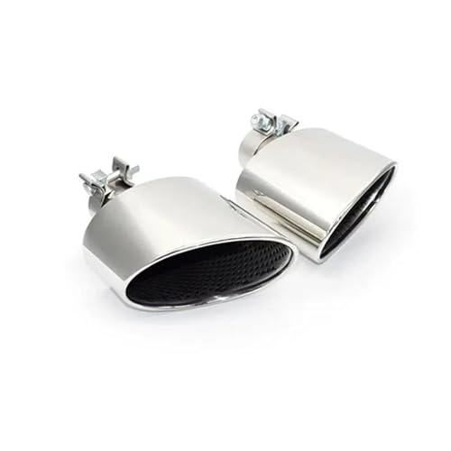 Tuyaux d'échappement ovale argent pour système de sortie de gaz compatible A3 A4 A5 A6 A7 RS4 RS6