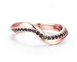 Men's rose gold swirl eternity ring by Majade. Pave black diamond wedding band, diamond engagement ring for him, 14k gold birthstone matching ring. Non traditional unique ring. Simple minimalist ring