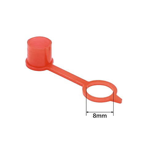 X AUTOHAUX 100 Stücke M8 Kunststoff Nippel Schmiernippel Staubkappenabdeckung Rot für Motorrad, Auto