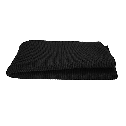Image of USIT, Acrylic Heavy Knit Fabric for Cuffs, 3 inchx31 inch, Ideal for Repairing Jackets and Bombers, 1 Folded Piece, Black