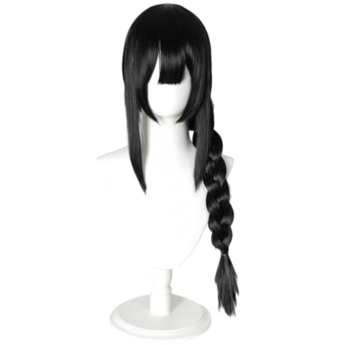 Image of Anime Wigs for Nayuta Cosplay Wig - Black Long Resistant Synthetic Wig for Role Play with Wig Cap for Festival,Costume Party