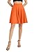 EXCHIC Women's Casual Stretchy Flared Mini Skater Skirt Basic A-Line Pleated Midi Skirt (XL, Orange)