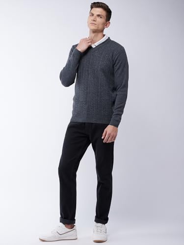 Image of Pivl Men's V Neck Winter Solid Sweater - Warmth and Style for The Season