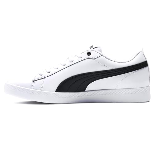 PUMA Womens Smash V2 Leather Lace Up Sneakers Shoes Casual - Black, White - Size 10 M4