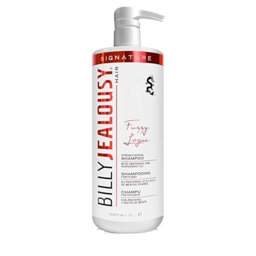 Billy Jealousy Fuzzy Logic Strengthening Mens Shampoo, Adds Volume, Prevents Hair Loss, Promotes Circulation & Healthy Growth, Peppermint Scent, 33.8 Fl Oz