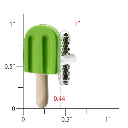 Mancuernillas verde en forma de paleta para hombre con caja de regalo miniatura 5