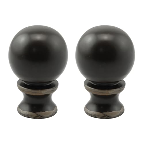Image of 2PCS Ball Lamp Finial Cap Knob Lighting Lamp Finials Lamp Finial Small Spherical Lamp Finishes for Lamp Shade Holder, Table Lamps, Floor Lamps, Lamp Topper Knob, Black with Gold Trim