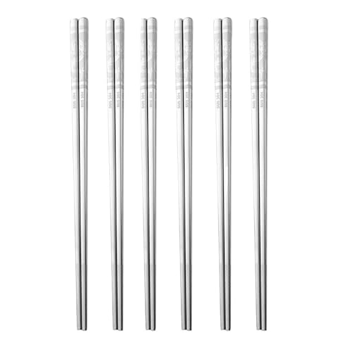 箸 304ステンレス 菜箸 角箸 軽量 シルバー 来客用箸 業務用 6膳セット 23.5cm