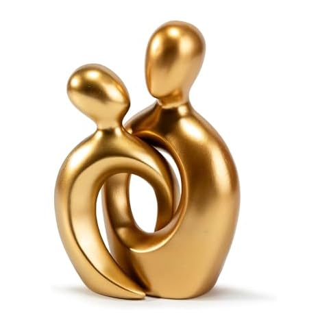 Couples Gift Statues, Anniversary Wedding Gift for Men Women Gold DecorTable Centerpieces TV Stand Bookshelf Knick Knacks Modern Decor Figurines Anniversary Women Gift Valentine's Day Gift Cover