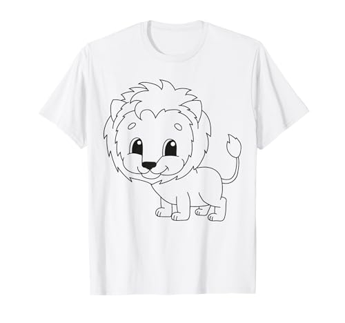 Lindo león para pintar y colorear para niños Camiseta ⭐