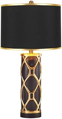 FEHUN Table Lamps,Living Room Desk Lamp, Study Office Reading Lamp Modern Upscale Desk Lamp Ceramics Gold Plated 2 Colors Bedside Lamp Reading Lamp/Black-C/33 * 58Cm
