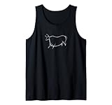 Cave art. Parietal line art of a bull