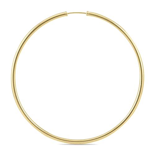 60Mm Endless Hoop Earrings 14K Yellow Gold #TOP1