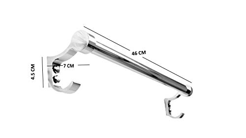 Image of GARBNOIRE Stainless Steel Hook Towel Rod 18 inch Towel Holder Rod for Bathroom | Kitchen | Living Room