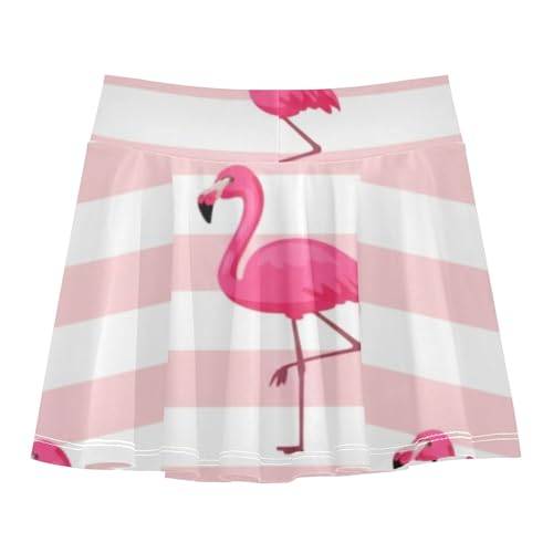 Joisal Cute Girls Skorts Athletic Shorts Kids Tennis Skirts Girl Skort Pink Flamingos Leg 4t2