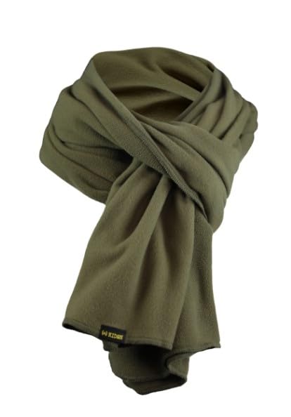 Multi-Functional Cashmere-Like Soft Double-Sided Thermal Fleece Scarf-Winter Neck Warmer, Shawl & Backpack Cushion Layer(Unisex, Olive Green,185x40cm)