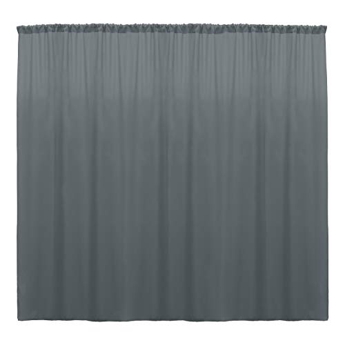 Ultimate Textile 8 ft. Polyester Backdrop Drape Panel, Charcoal