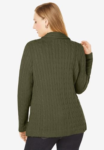Jessica London Women's Plus Size Cable Blazer Sweater2