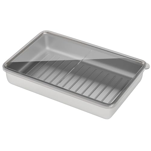 Freshmage Cheese Container for Refrigerator, Stainless Steel Airtight Deli Meat Storage Containers for Fridge Dishwasher Safe Kitchen Fridge Organizers and Storage with Elevated Base…