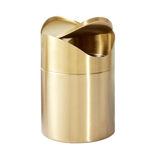 Petite poubelle avec couvercle en acier inoxydable 1,5L pour comptoir et bureau