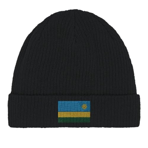 Bonnet en coton drapeau du Rwanda contre le froid - Accessoire de tête confortable
